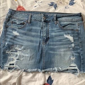 Rocker Mini Denim Skirt
